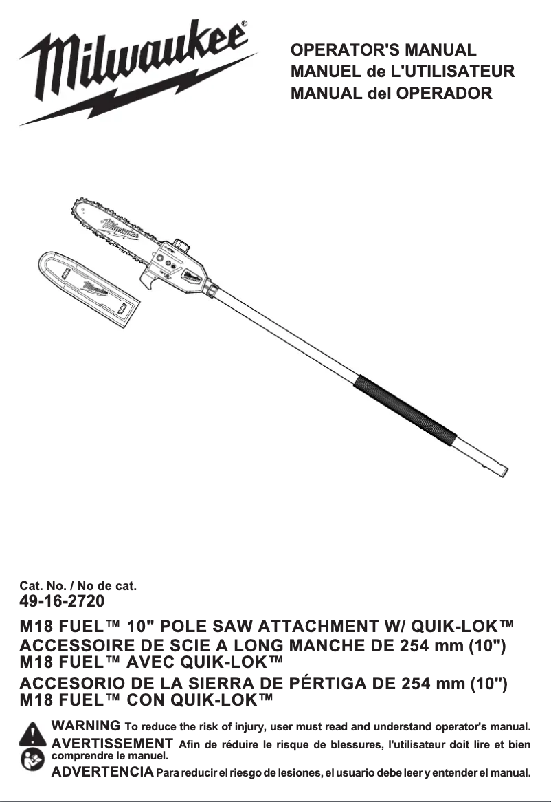 Page n°1 - Manuel utilisateur Milwaukee M18 Fuel 2825-21PS