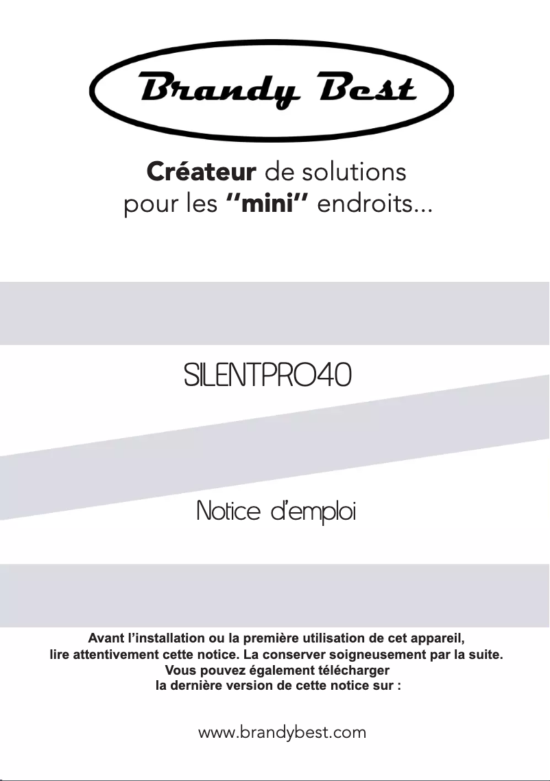 Image de la première page du manuel de l'appareil SILENTPRO40