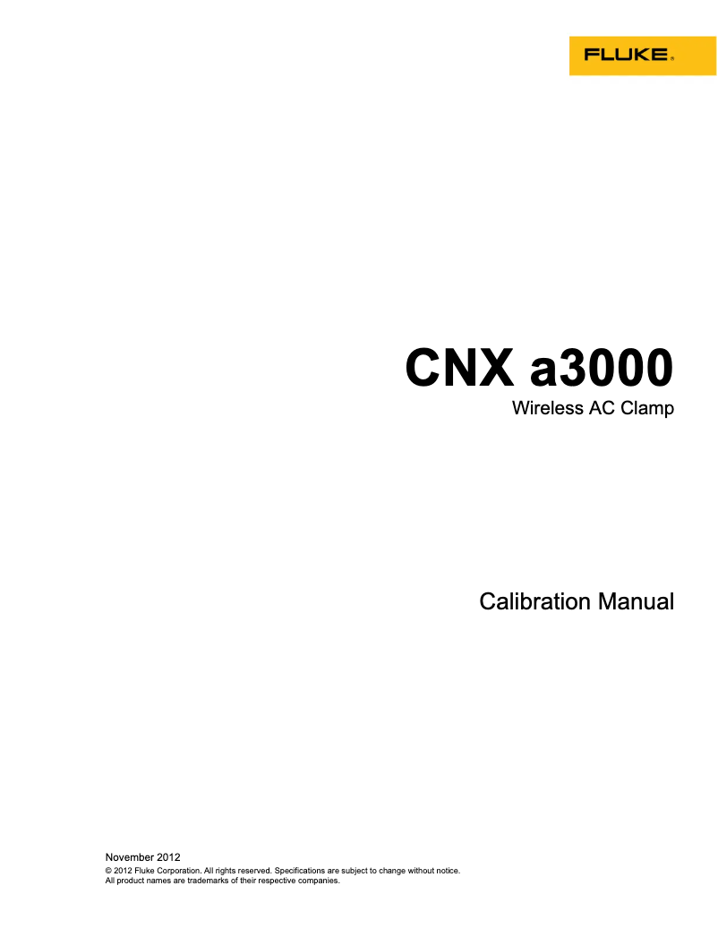 Page n°1 - Manuel utilisateur Fluke CNX C3000