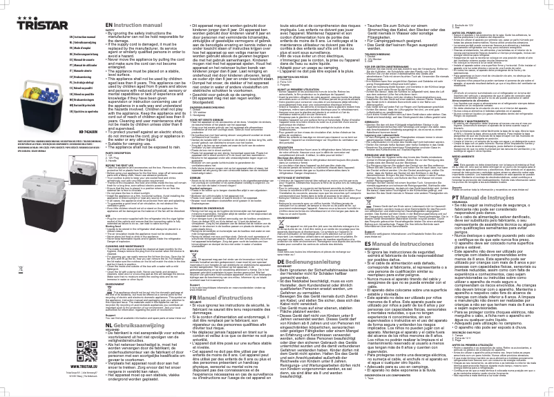 Page n°1 - Manuel utilisateur TriStar KB-7424JUN
