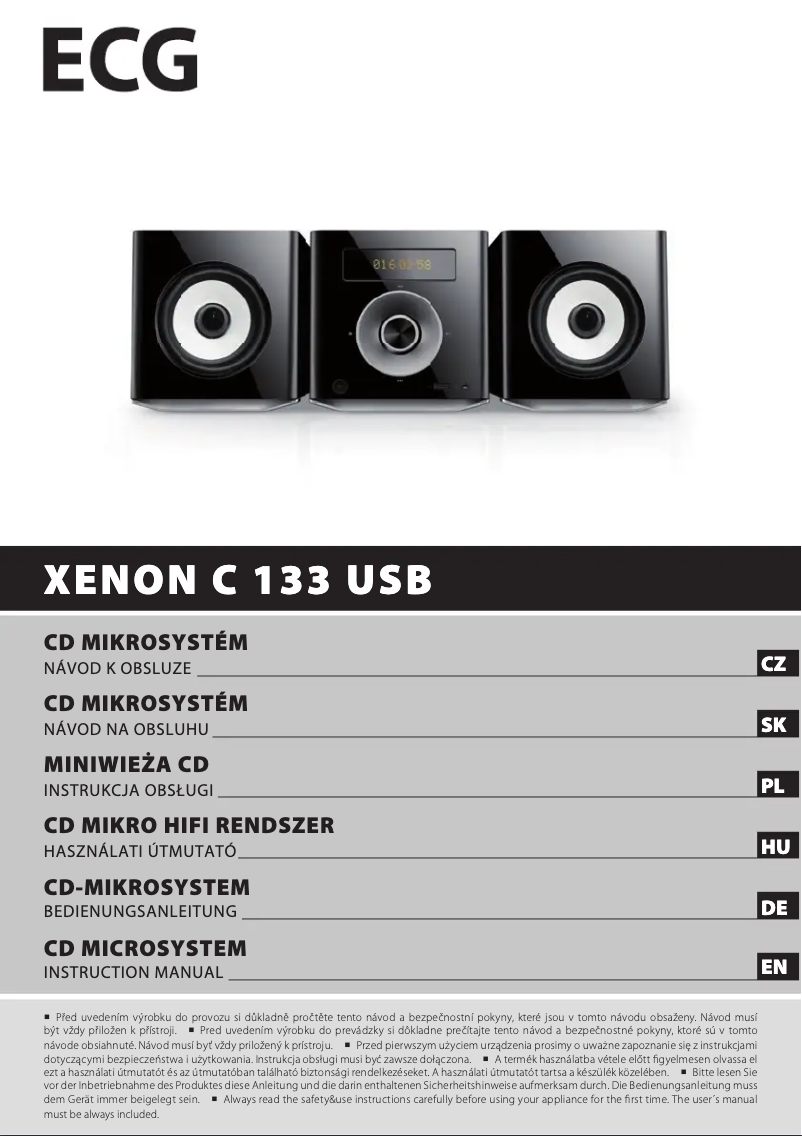 Imagen de la primera página del manual del dispositivo XENON C 133 USB