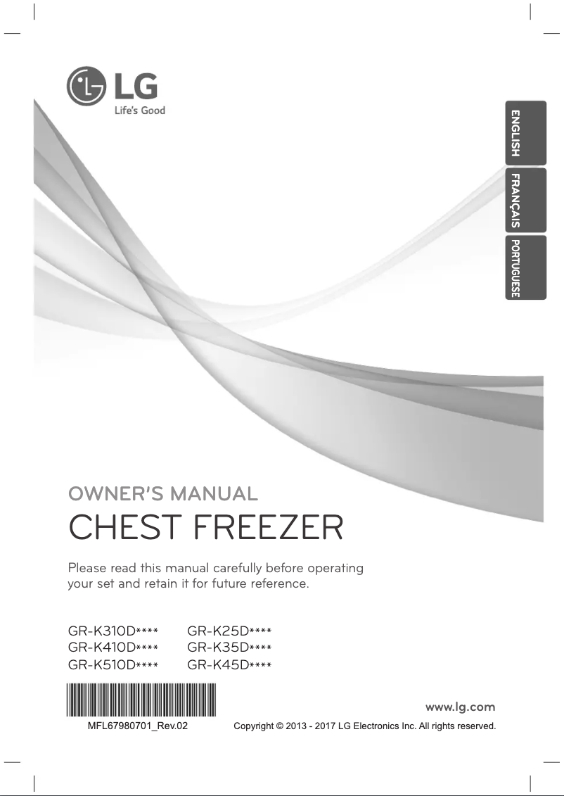 Page 1 de la notice Manuel utilisateur LG GR-K25DSLBC