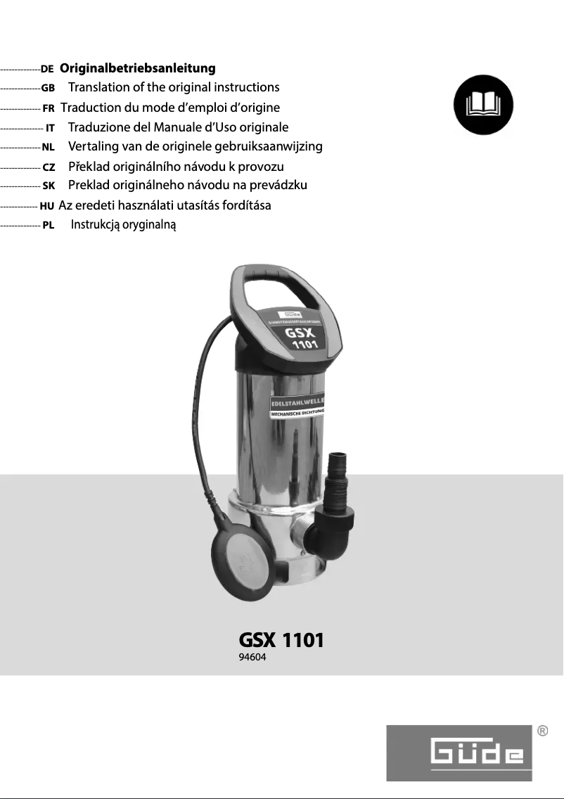 Page 1 de la notice Manuel utilisateur Güde GSX 1101