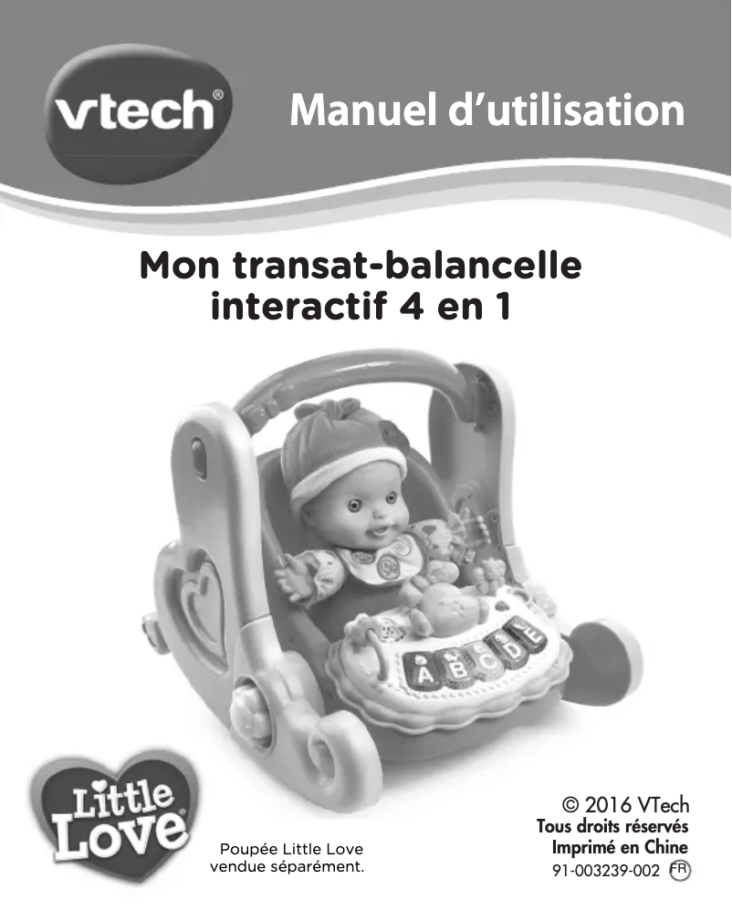 Image de la première page du manuel de l'appareil Mon transat-balancelle interactif 4 en 1