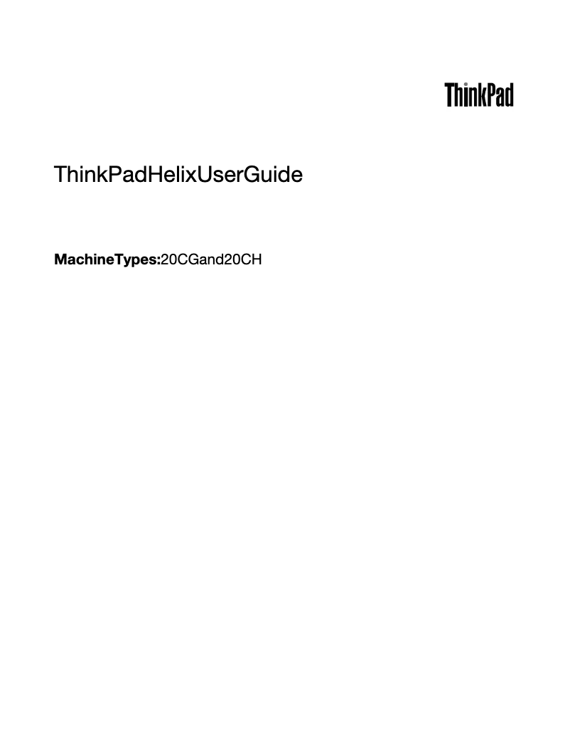 Page 1 de la notice Manuel utilisateur Lenovo ThinkPad Helix N4C4KMH