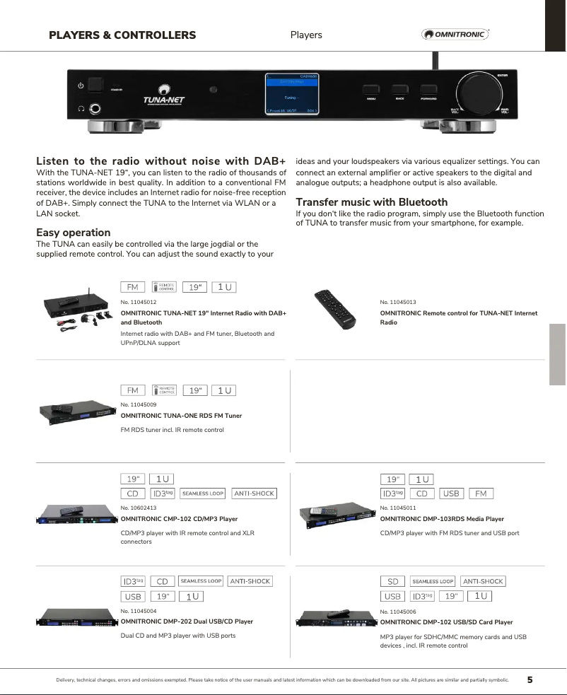 Page n°1 - Catalogue Omnitronic DMP-102