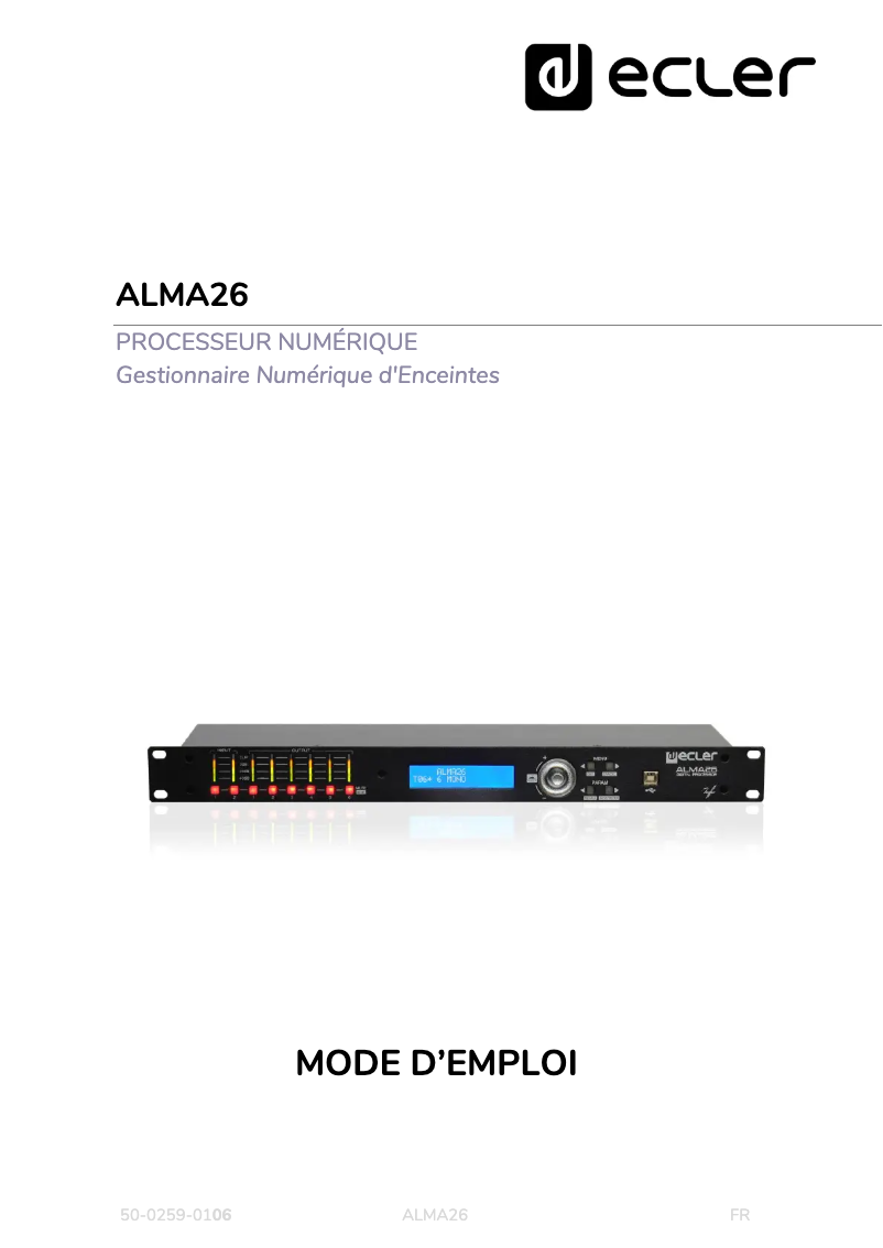 Page n°1 - Manuel utilisateur Ecler ALMA26