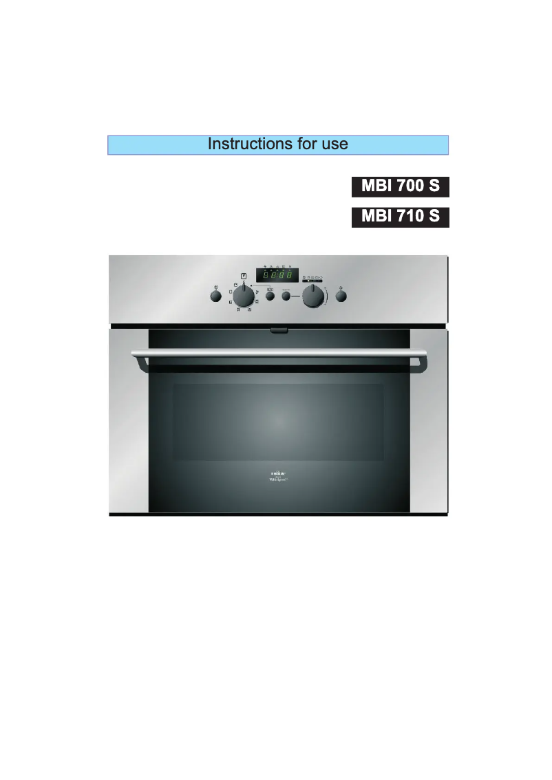 Page 1 de la notice Manuel utilisateur Whirlpool MBI 710 S