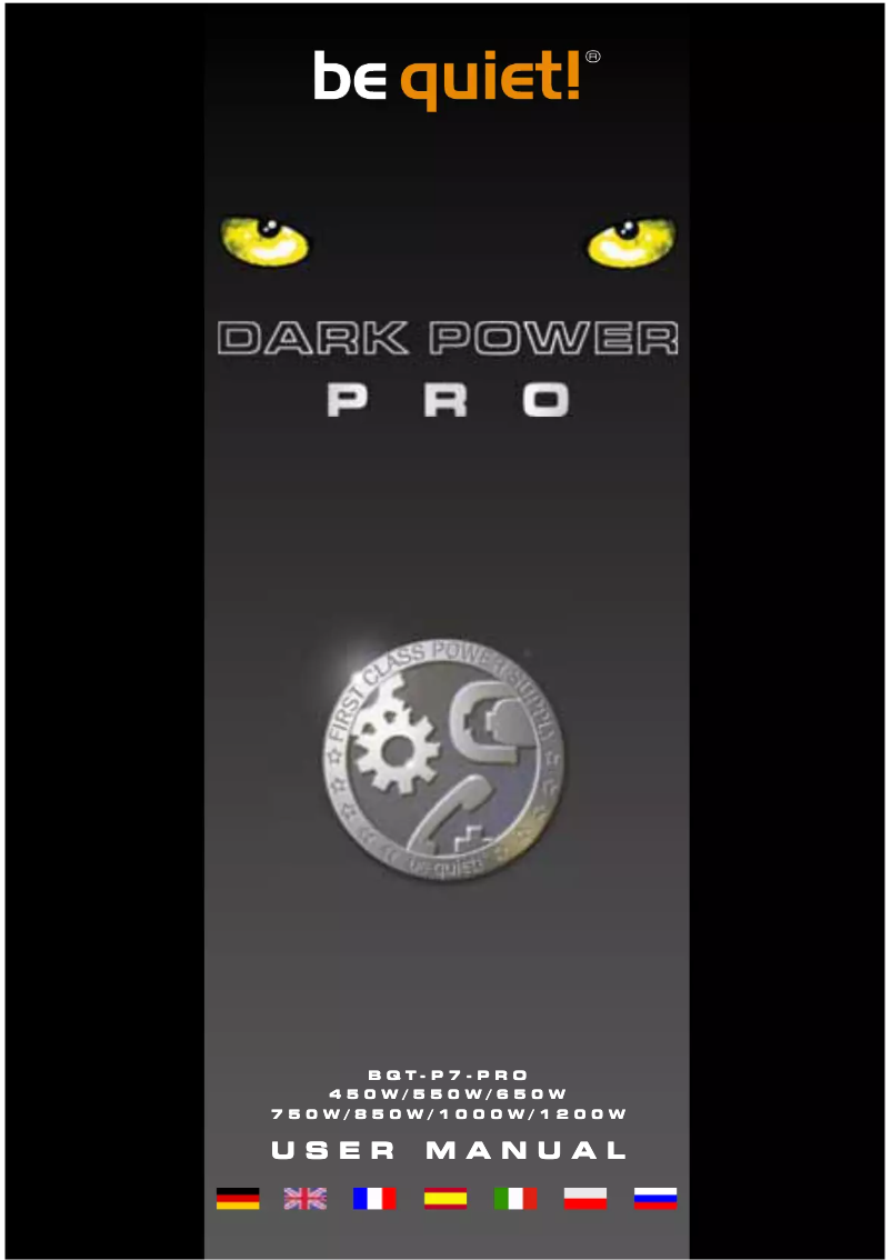 Page 1 de la notice Manuel utilisateur Be Quiet! Dark Power PRO 1200W