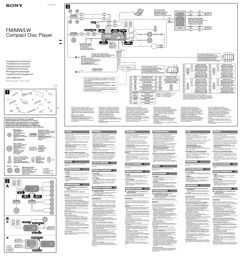 Page n°1 - Guide d'installation Sony CDX-HR910UI