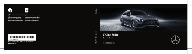 Page 1 de la notice Manuel utilisateur Mercedes-Benz C-Class Sedan (2024)