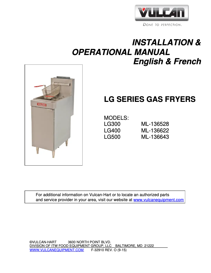 Page n°1 - Manuel utilisateur Vulcan LG400-2