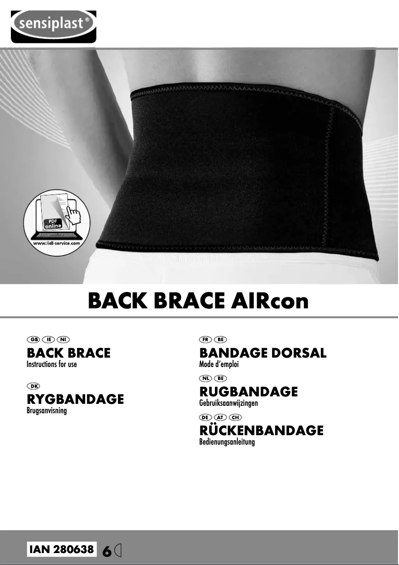 Page 1 de la notice Manuel utilisateur Sensiplast IAN 280638