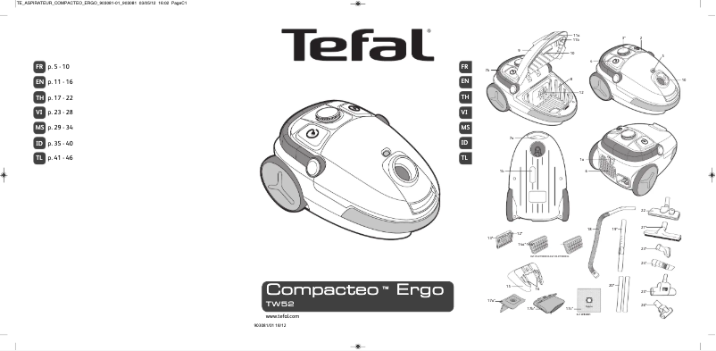 Page 1 de la notice Manuel utilisateur Tefal Compacteo Ergo TW5243HO