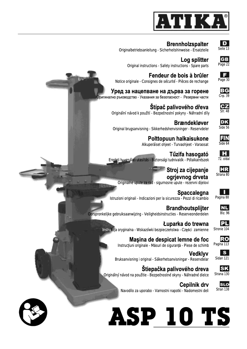 Image de la première page du manuel de l'appareil ASP 10 TS