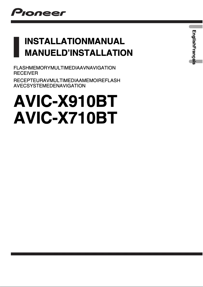 Page n°1 - Guide d'installation Pioneer AVIC-X910BT