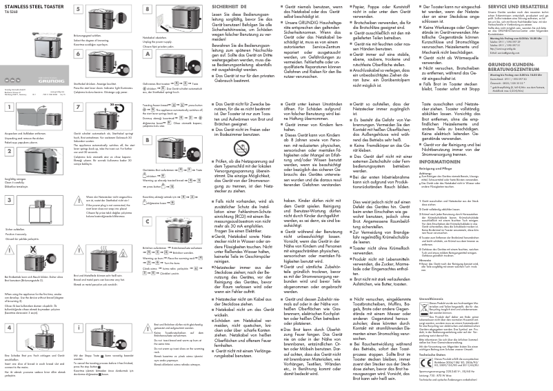 Page 1 de la notice Manuel utilisateur Grundig TA 5260
