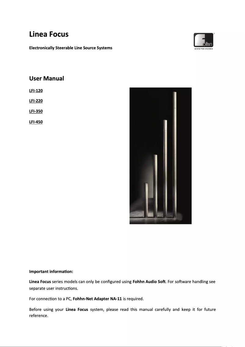 Page 1 de la notice Manuel utilisateur Atlas ALS-LFI120