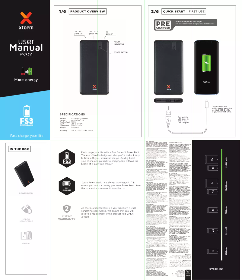 Page 1 de la notice Manuel utilisateur Xtorm FS301