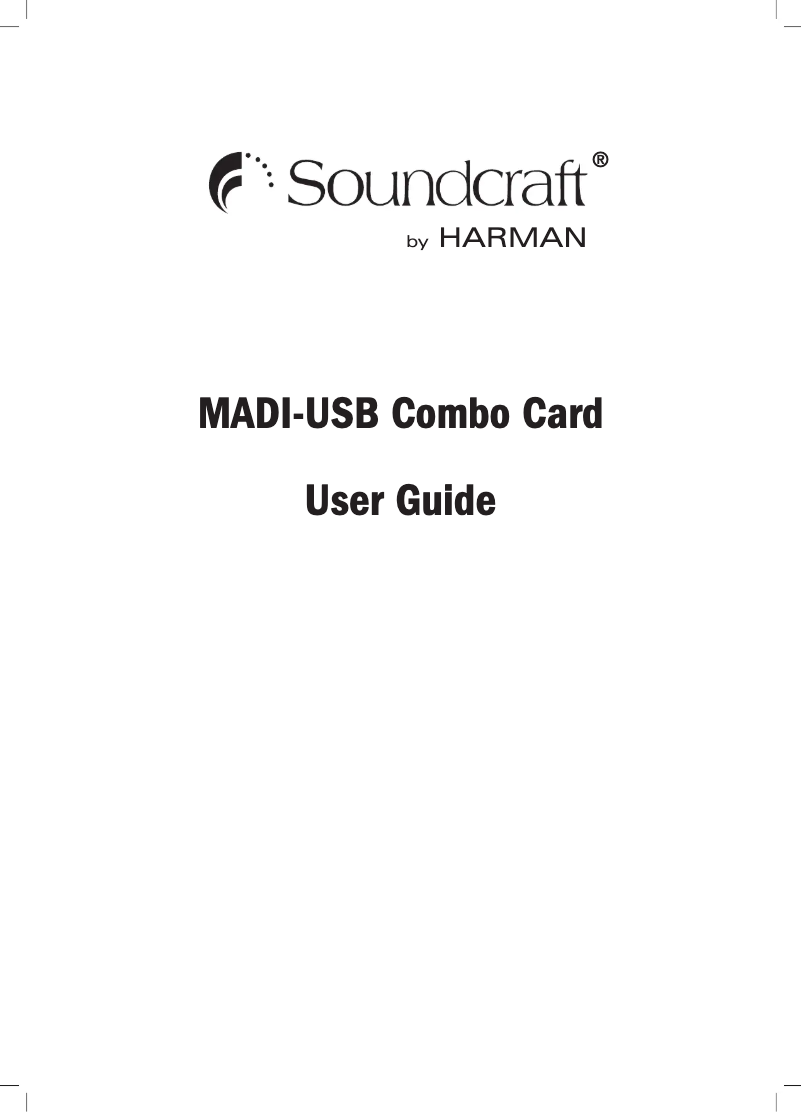 Image de la première page du manuel de l'appareil MADI-USB