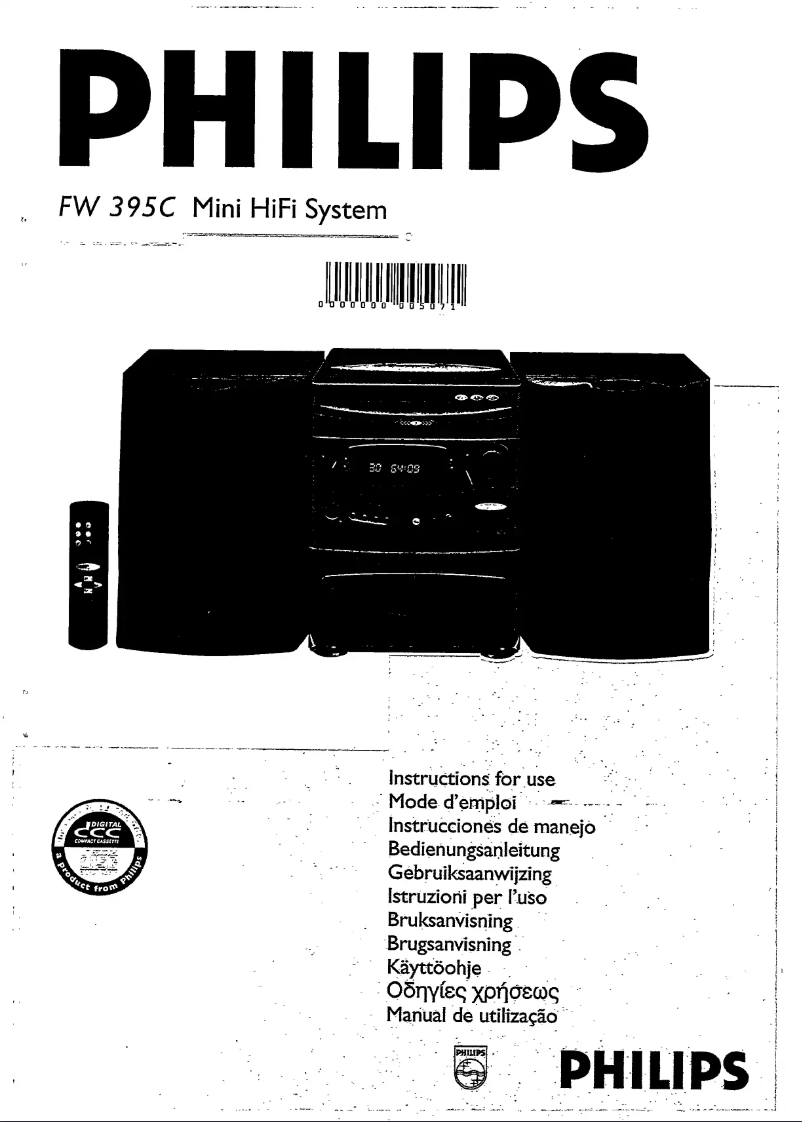 Page n°1 - Manuel utilisateur Philips FW395C