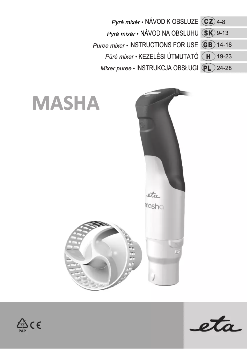 Page 1 de la notice Manuel utilisateur Eta 005990000