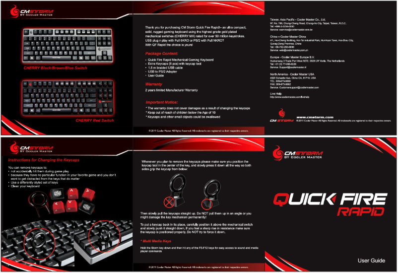 Image de la première page du manuel de l'appareil CM Storm QuickFire Rapid