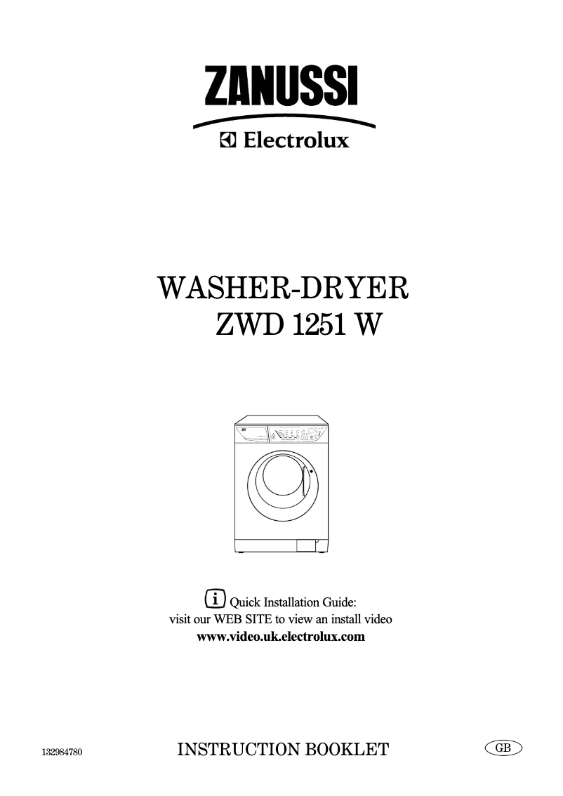 Page 1 de la notice Manuel utilisateur Zanussi-Electrolux ZWD1251W