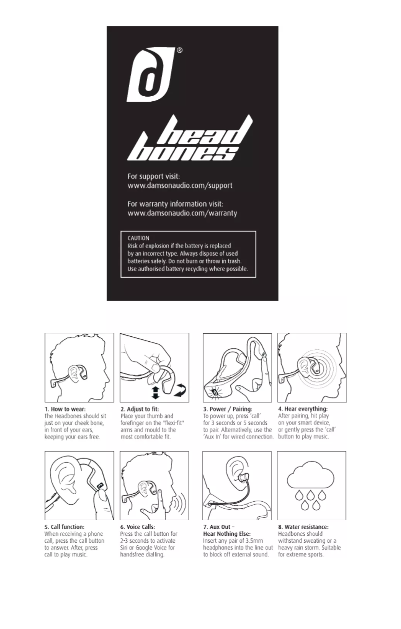 Page n°1 - Manuel utilisateur Damson Headbones