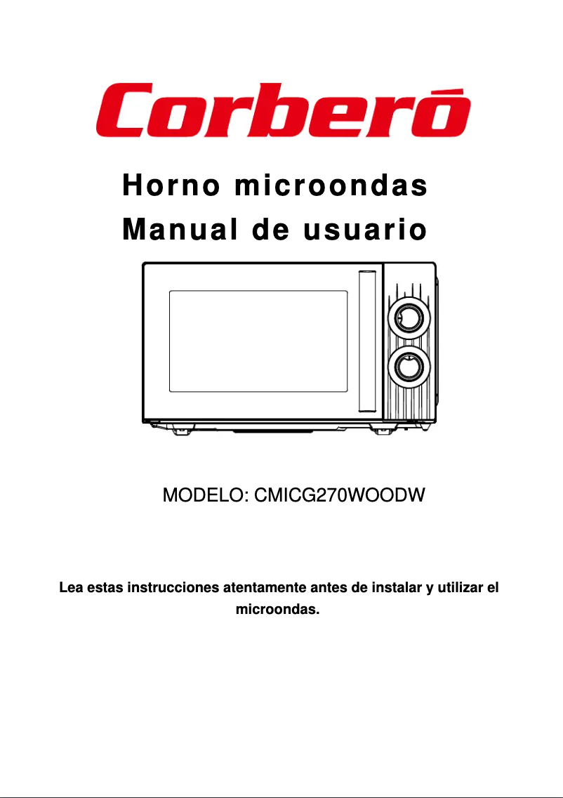 Page n°1 - Manuel utilisateur Corbero CMICG270WOODW