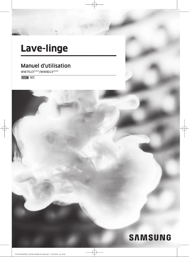 Page 1 de la notice Manuel utilisateur Samsung WW80J3267KW EcoBubble