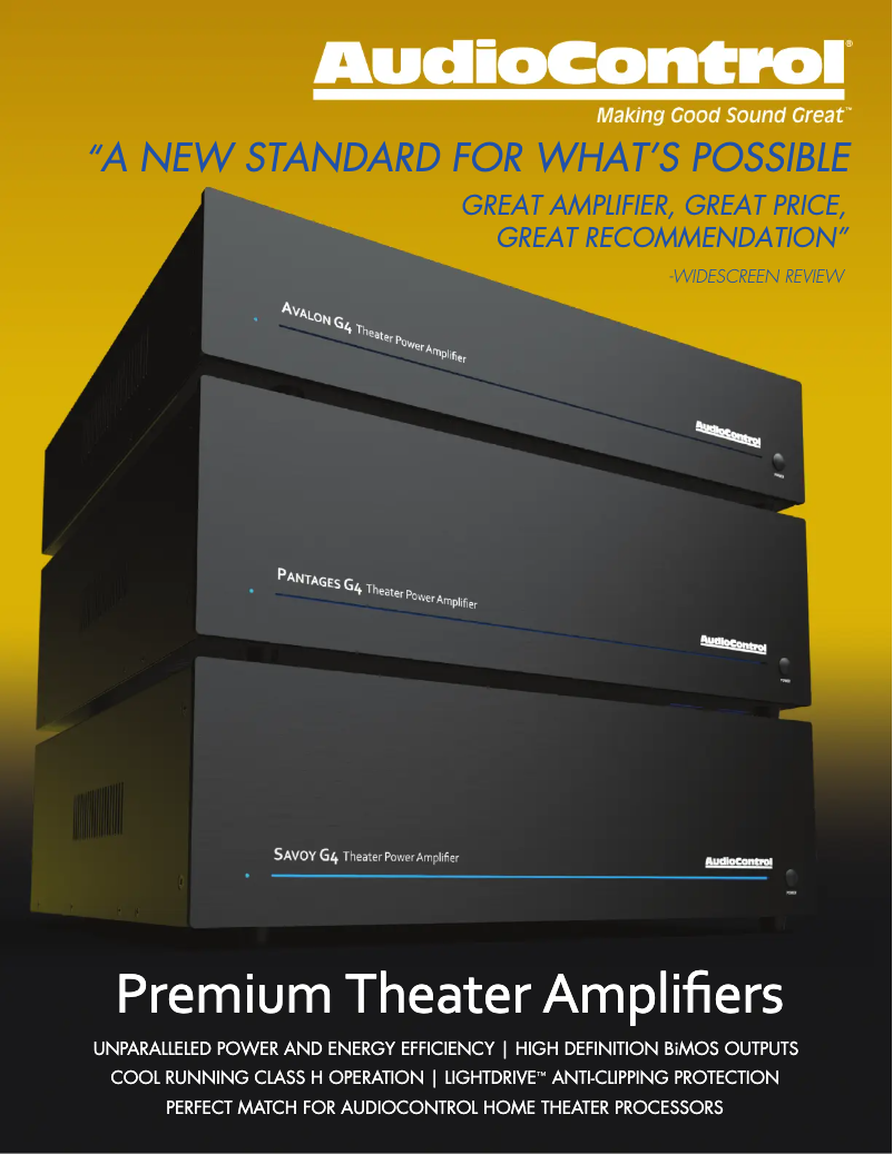 Page 1 of the manual Technical Sheet AudioControl Pantages G4