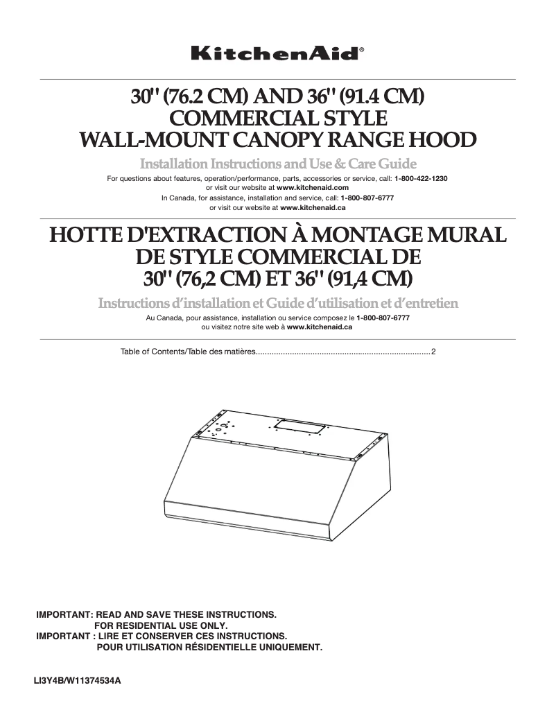 Page 1 de la notice Instructions / montage KitchenAid KVUC600JSS