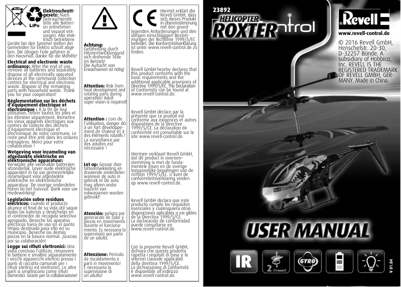 Page n°1 - Manuel utilisateur Revell Roxter