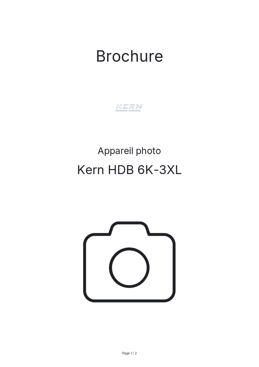 Page n°1 - Brochure Kern HDB 6K-3XL