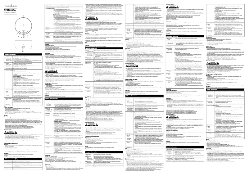 Page 1 de la notice Manuel utilisateur Nedis SPBT4000GY