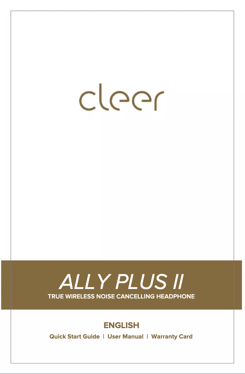 Page 1 de la notice Manuel utilisateur Cleer Ally Plus II