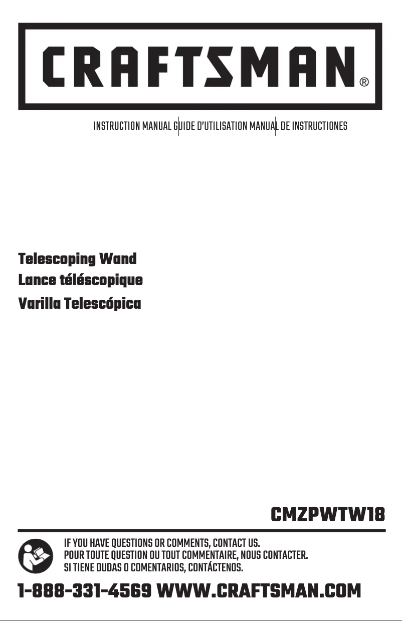 Page 1 de la notice Manuel utilisateur Craftsman CMZPWTW18