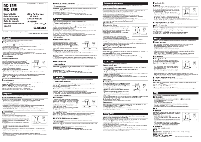 Page 1 de la notice Manuel utilisateur Casio MC-12M