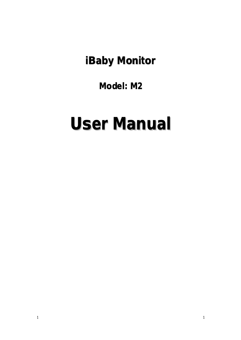 Page 1 de la notice Manuel utilisateur iBaby M2S
