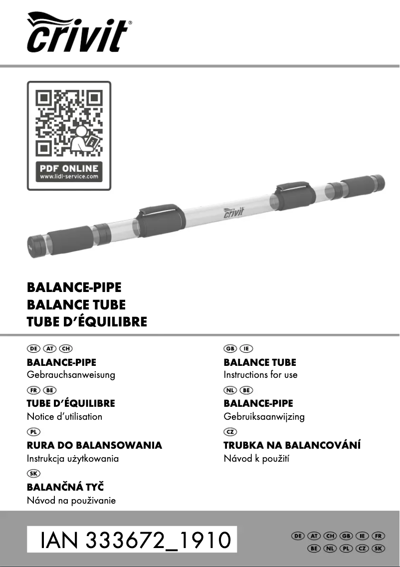 Page n°1 - Manuel utilisateur Crivit IAN 333672