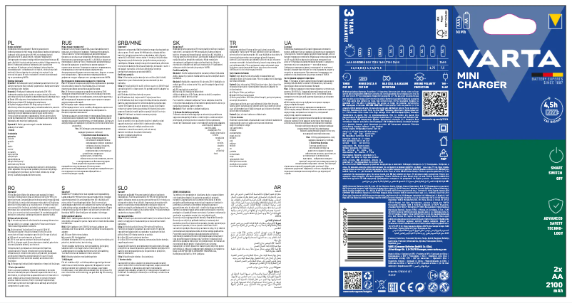 Page 1 de la notice Manuel utilisateur Varta Multi Charger 57656