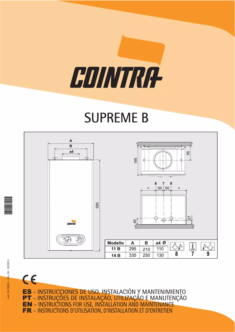 Página 1 del manual Manual de usuario Cointra Supreme B