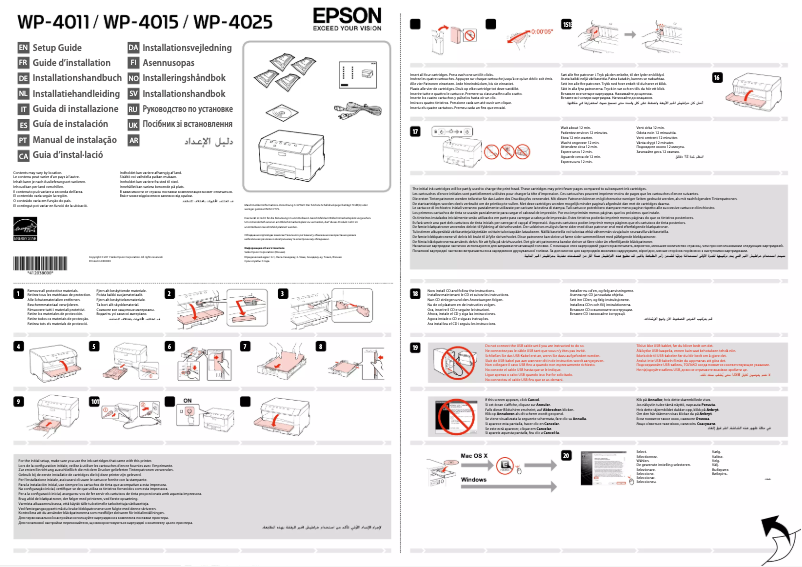 Página 1 del manual Guía de instalación Epson WP-4025 DW WorkForce Pro