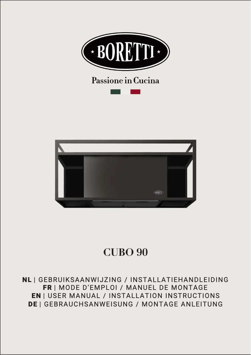 Image de la première page du manuel de l'appareil Milano CUBO90