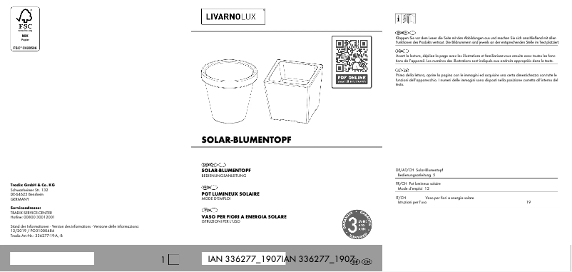 Page n°1 - Manuel utilisateur Livarno Lux IAN 336277