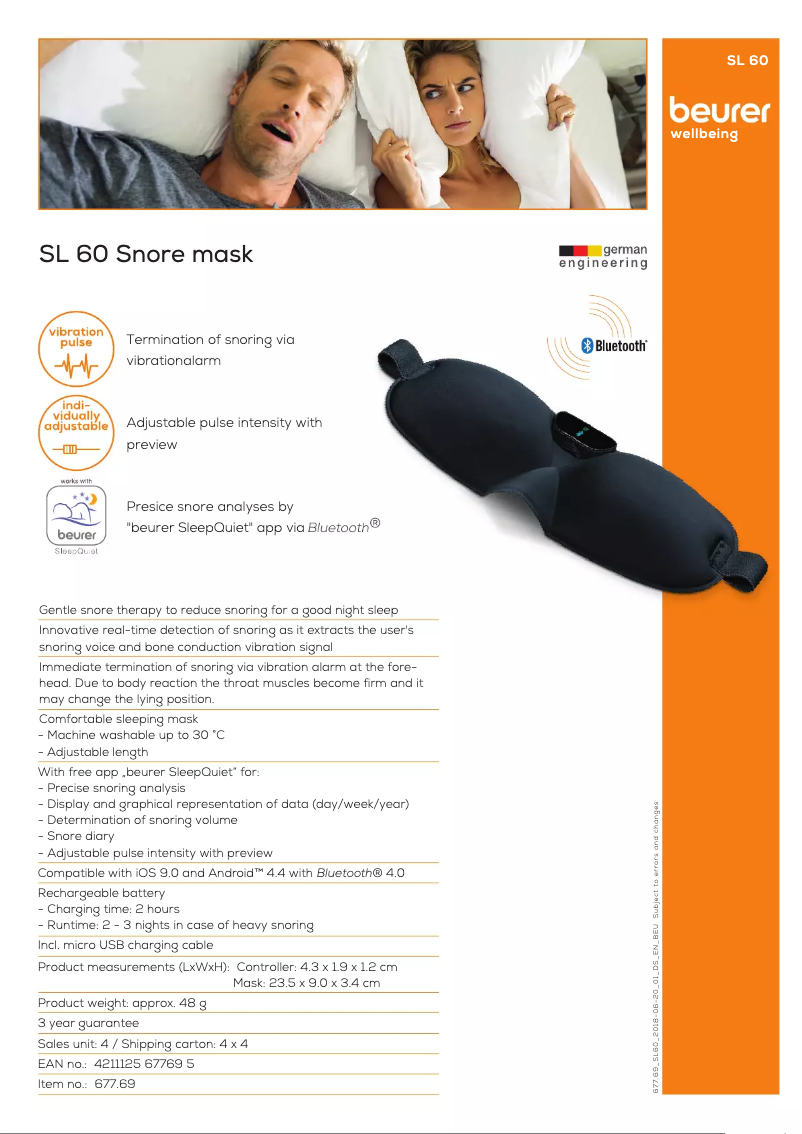 Página 1 del manual Ficha técnica Beurer SL 60