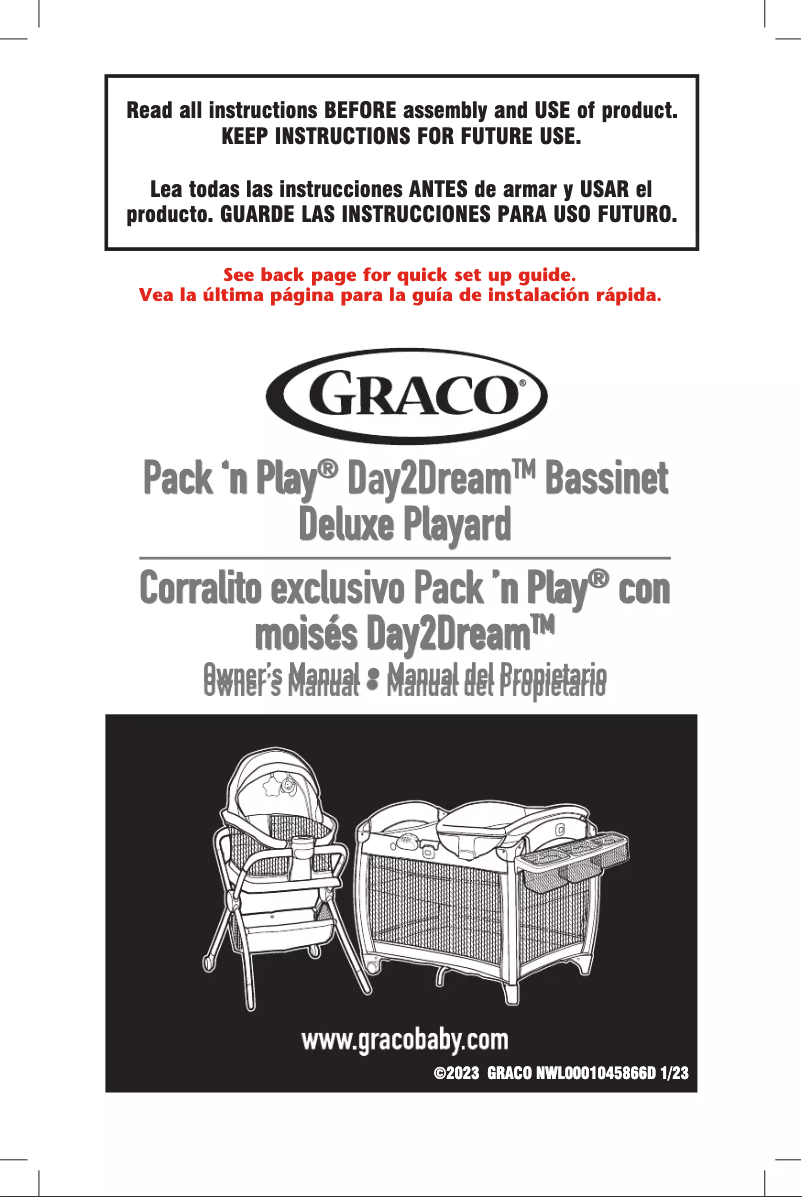 Image de la première page du manuel de l'appareil Pack ‘n Play Day2Dream