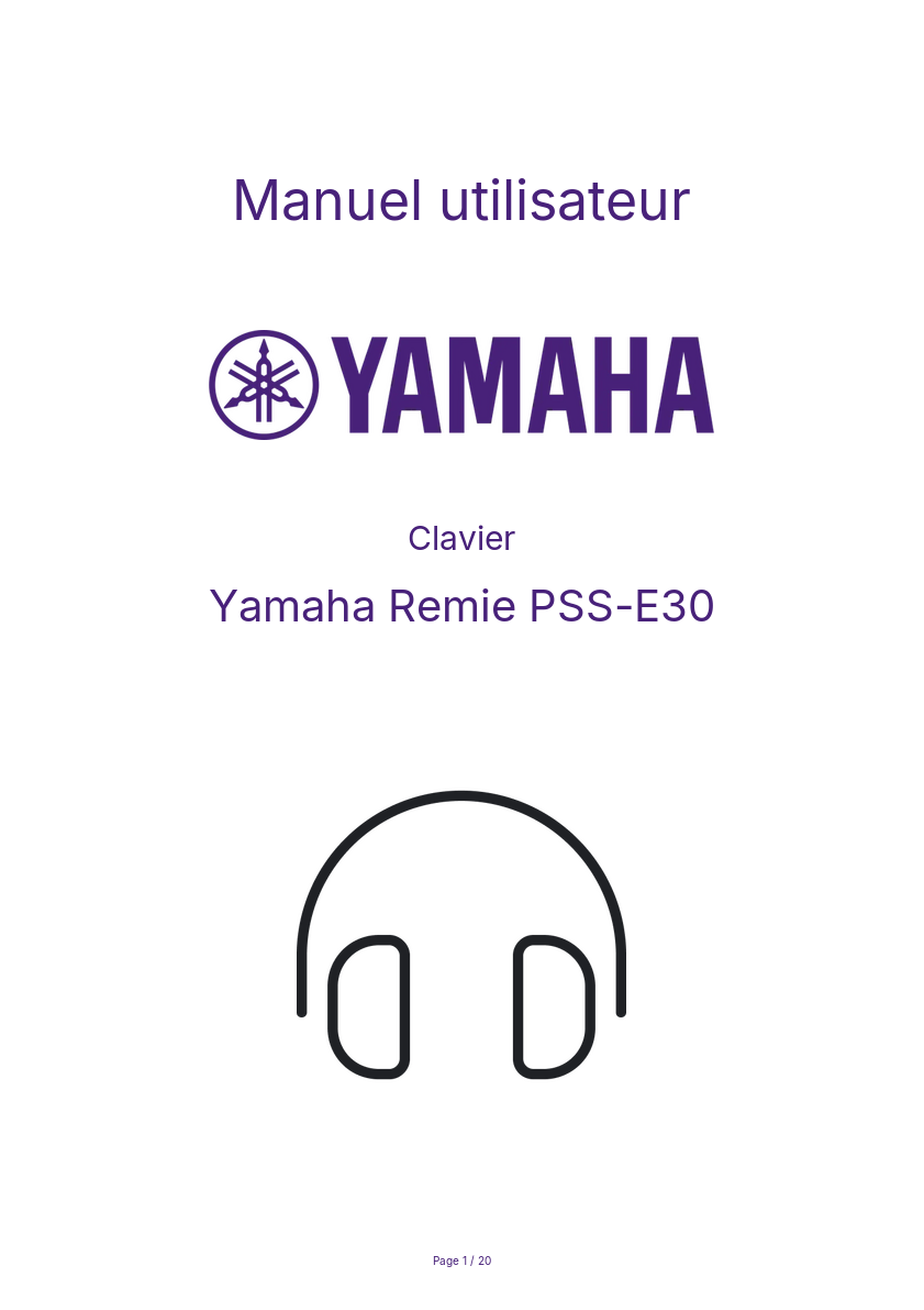 Image de la première page du manuel de l'appareil Remie PSS-E30