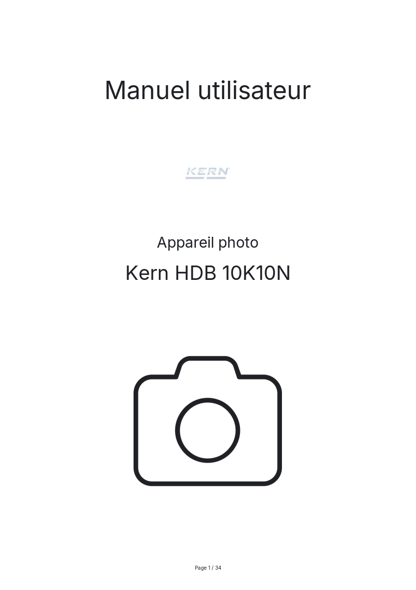 Image de la première page du manuel de l'appareil HDB 10K10N